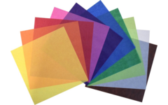 Vliegerpapier 20 x 20 cm 10 kleuren assorti, 500 vel
