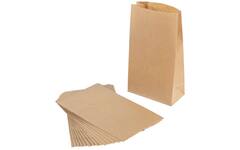 Blokbodemtasjes bruin 12 x 6 x 21 cm, 15 stuks