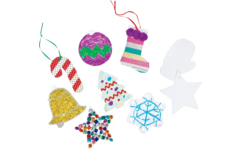 Kerstversiering van karton assorti 12 cm, 48 stuks