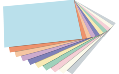 Gekleurd karton A4 assorti pastel 50 vel, 300 grs.