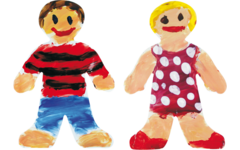 Kartonnen figuur kind 19 x 31 cm, 36 stuks