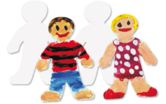 Kartonnen figuur kind 19 x 31 cm, 36 stuks