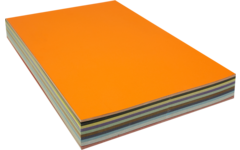 Knutselkarton 29 x 42 cm 100 vel 10 kleuren ass. 360 grs.