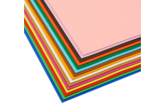 Dik engels karton 50 x 70 cm 90 vel, 15 kleuren ass. 290 grs.