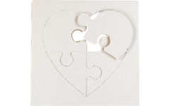 Puzzels karton inkleurbaar 13 x 13 cm, 12 stuks