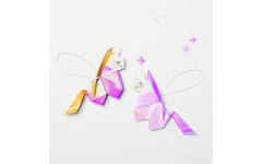 Knutselpapier iriscerend, 50 vel 14 x 14 cm in 10 kleuren, 75 grs.