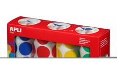 Plakfiguren zelfklevend XL assorti 33 mm rond, 4 rol