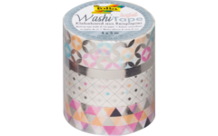 Washi-Tape set van 4,  zilver
