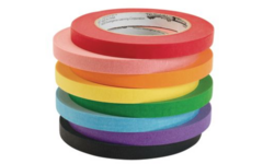 Crêpeplakband assorti 13 mm x 55 meter, 8 rollen