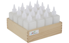 Lijmflacon 250 ml leeg transparante dop, 16 stuks in kist