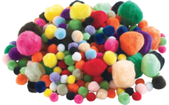 Pompons assorti, 300 stuks
