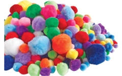 Pompons assorti, 300 stuks