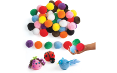 Pompons Jumbo 5 cm assorti, 50 stuks