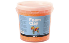 Klei foam clay, neon oranje emmer 560 gram