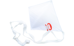 Vlieger wit nylon 40 x 50 cm, 5 stuks