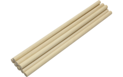 Stokjes hout rond 12 mm x 33 cm, 20 stuks