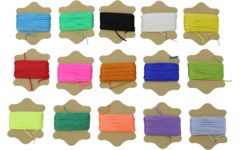 Shamballa polyesterkoord assorti 1 mm x 10 m, 15 stuks