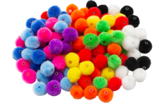 Rijgpompons assorti 20 mm, 150 stuks