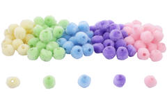 Rijgpompons Pastel assorti, 100 stuks