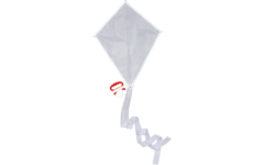 Vlieger wit, nylon, 38 cm × 49,5 cm