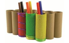 Knutselkokers karton 11,4 x 4,5 cm, 24 stuks
