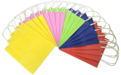 Tasjes papier assorti kleuren 24x12x31 cm   20 stuks