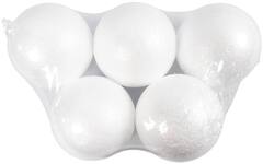 Tempex ballen 5 cm, wit, 5 stuks