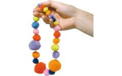 Rijgpompons 4 maten/kleuren 100 stuks