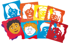 Sjablonen emotie 20 x 20 cm, 6 stuks