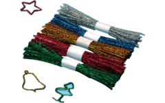 Chenilledraad 30 cm x 6 mm kerst assorti, 250 stuks