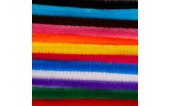 Chenilledraad 30 cm x 9 mm assorti, 480 stuks