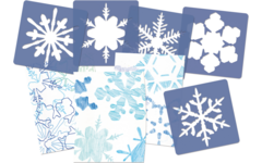 Sjablonen sneeuwvlokken 20 cm, 12 stuks