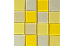 Acrylmozaïek 1 x 1 cm transparant geel 205 stuks