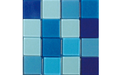 Acrylmozaïek 1 x 1 cm transparant azuurblauw 205 stuks