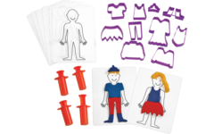 Aankleed steker set voor klei 13x7,5cm incl 8 sjablonen