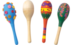 Versier je eigen houten maracas 16,5cm, 12 stuks