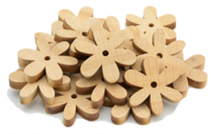 Houten Bloemen madeliefje, 20 stuks