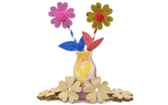 Houten Bloemen groot, 20 stuks