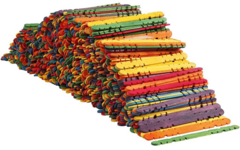 Constructiestokjes assorti 11,5 cm, 1000 stuks