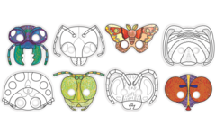 Insecten maskers 8 designs, 24 stuks