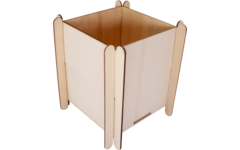 Plantenpotje hout 10 x 10 x 12 cm, 4 st