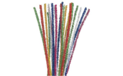 Chenilledraad 30,5 cm x 6 mm glitter assorti, 100 stuks