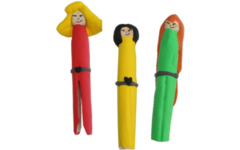 Retro houten wasknijpers 11 cm, 6 stuks