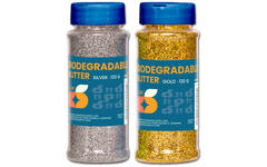 Glitter biologisch afbreekbaar 120 gram zilver en goud, 2 stuks