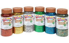 Glitter biologisch afbreekbaar 120  gram assorti, 6 stuks