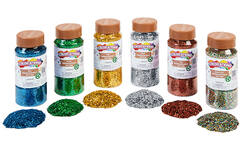 Glitter biologisch afbreekbaar 120  gram assorti, 6 stuks
