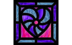 Glas in lood hartjes 20 x 20 cm, 24 stuks