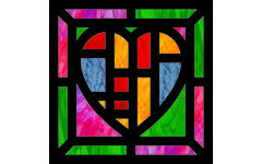 Glas in lood hartjes 20 x 20 cm, 24 stuks