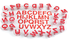 Stempelset hoofdletters 75 mm alfabet, 26 stuks
