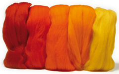 Viltwol 5 x 10 gr. oranjetinten